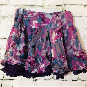 Twelve by Twelve | Purple Abstract Floral Skirt